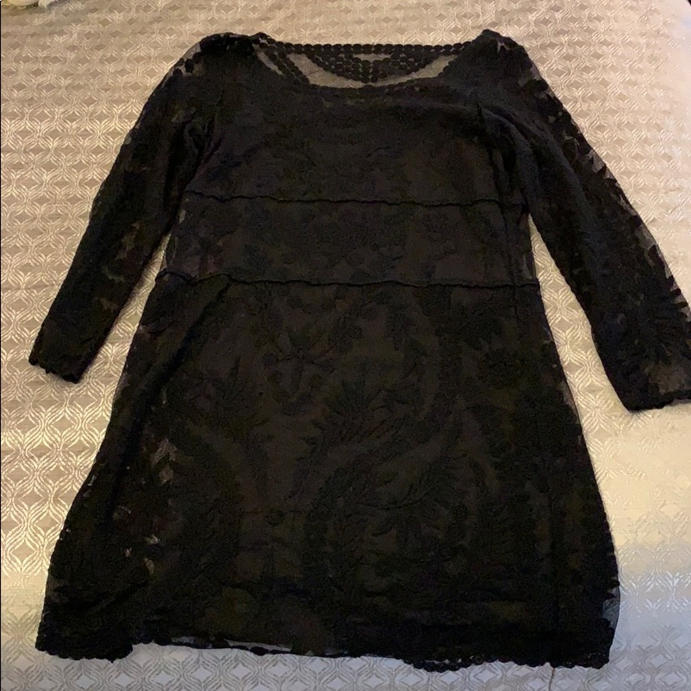 Express Black Lace Form Fitting Cocktail Dress